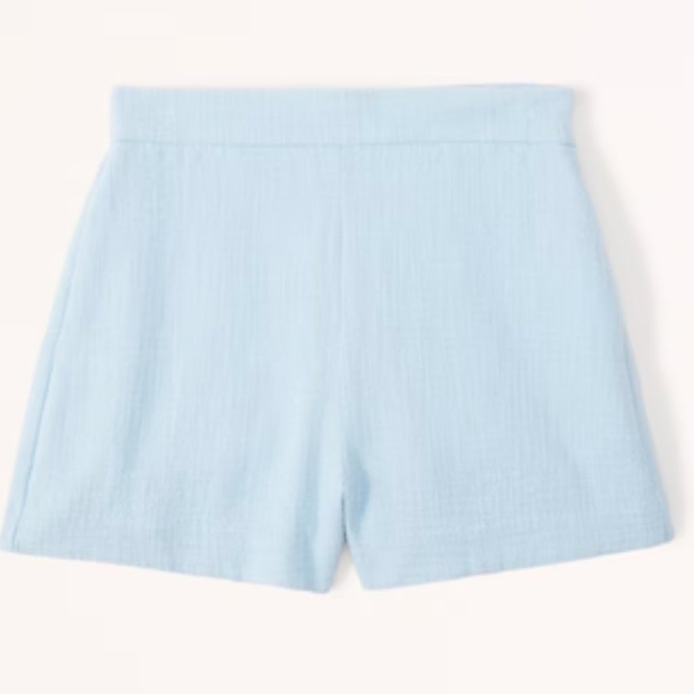 Abercrombie & Fitch - High Rise Tweed Short- NWT XXS Light Blue